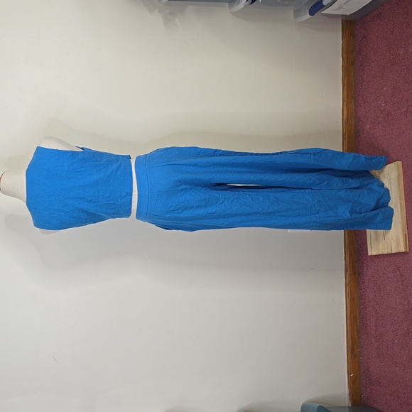NWT Commense Cotton & Linen Leisure Pants Medium and Vest Small Set Blue - Picture 5 of 7